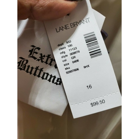 Lane Bryant Women's Multicolor Three Buttons Single Breasted Fitted Blazer 16 - Picture 10 of 12